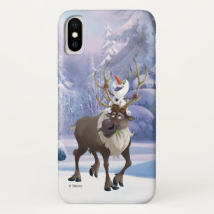 Frozen Olaf sitting on Sven iPhone X Case