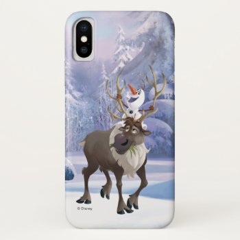 Frozen | Olaf Sitting On Sven Iphone X Case by frozen at Zazzle