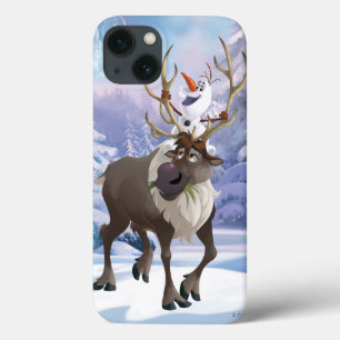 Frozen Olaf sitting on Sven iPhone 13 Case