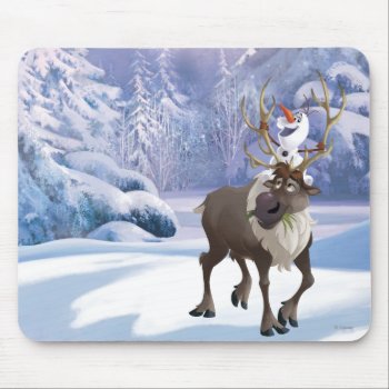Frozen | Olaf Sitting On Sven Mouse Pad by frozen at Zazzle