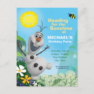 Frozen Olaf   Summer Birthday Party Invitation
