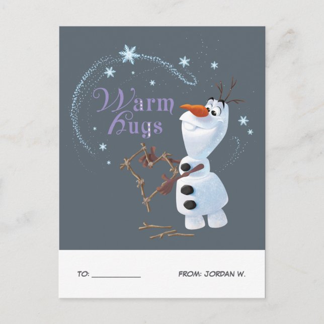 Frozen - Olaf | Warm Hugs Holiday Postcard (Front)