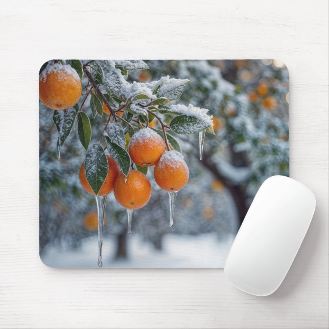 Frozen Orange Grove Mouse Pad (With Mouse)