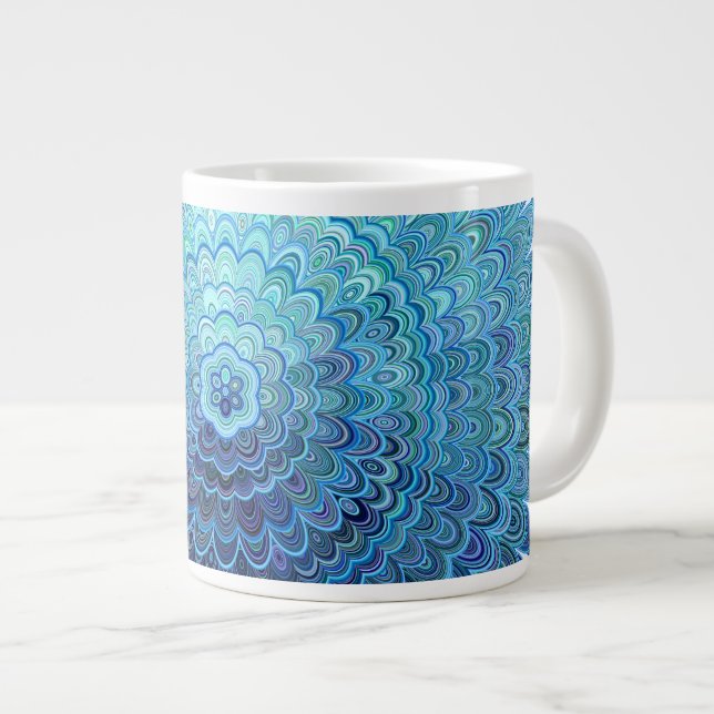 Frozen Oval Mandala Giant Coffee Mug (Front Right)