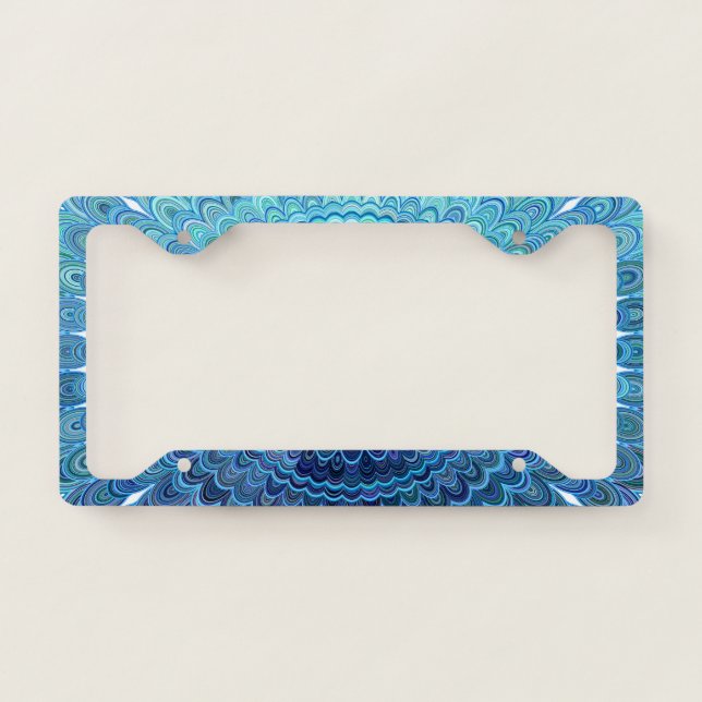 Frozen Oval Mandala License Plate Frame (Front)