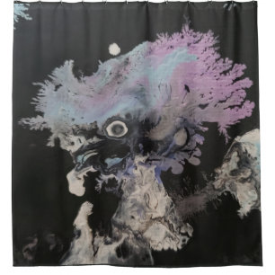 Frozen paint crystals abstract art shower curtain