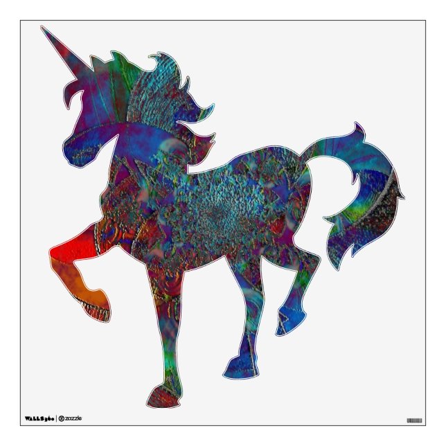 "Frozen" Peel and Stick Prancing Unicorn Decal (Front)