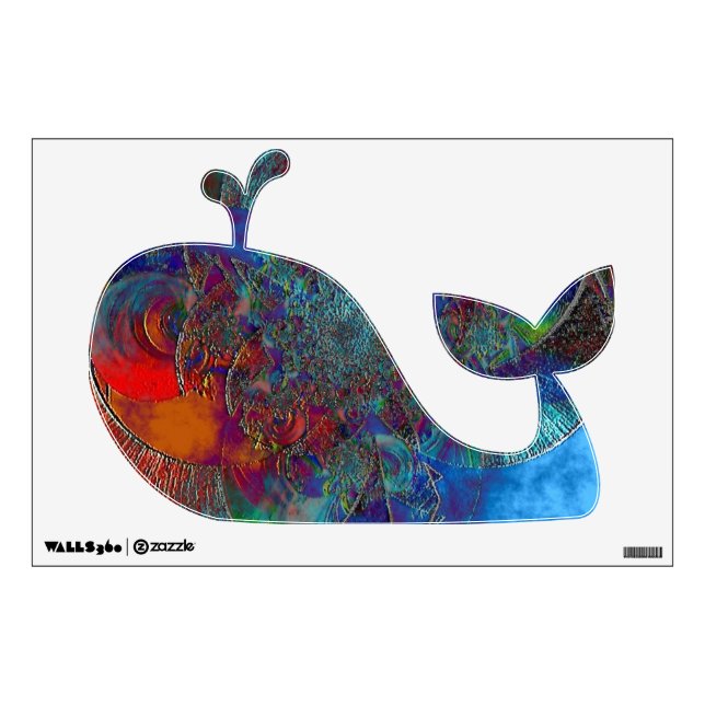 "Frozen" Peel and Stick Whale Wall Decal (Front)