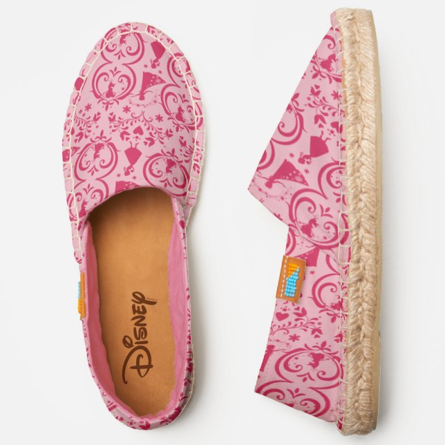 Frozen | Pink Floral Silhouette Pattern Espadrilles (Side)