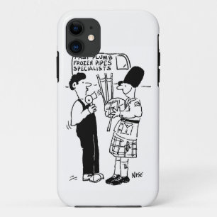 Frozen Pipes - Plumber assists Man with Bagpipes iPhone 11 Case