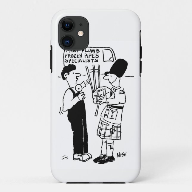 Frozen Pipes - Plumber assists Man with Bagpipes Case-Mate iPhone Case (Back)