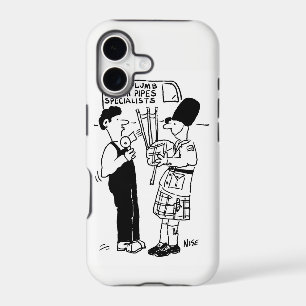 Frozen Pipes - Plumber assists Man with Bagpipes iPhone 17 Case