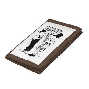 Frozen Pipes - Plumber assists Man with Bagpipes Trifold Wallet