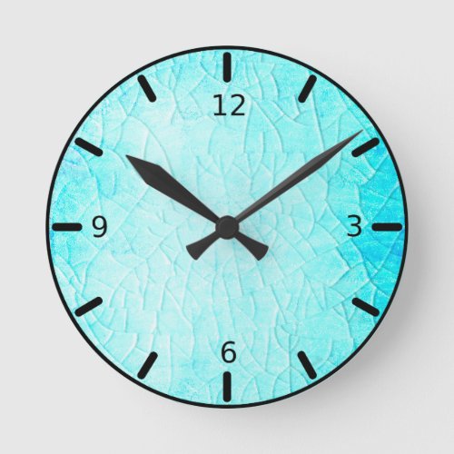 Frozen Pond Turquoise  Round Clock