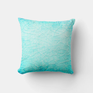Frozen pond turquoise throw pillow