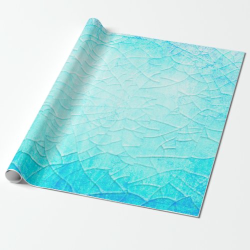 Frozen pond turquoise wrapping paper