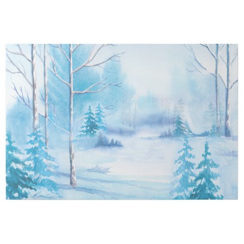 Frozen pond_watercolors Winter Landscape Gallery Wrap