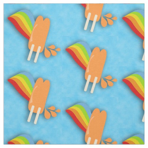 Frozen Pops and Rainbows Cartoon Illustration Fabric