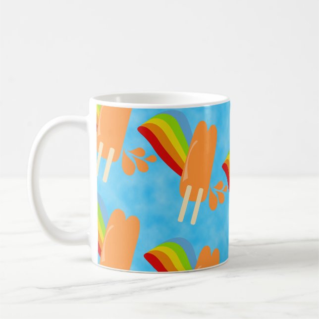 Frozen Pops and Rainbows Cartoon Illustration Mug (Left)