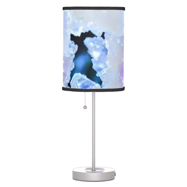 Frozen purple white Watercolor Floral Table Lamp (Right)