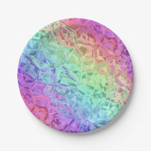 frozen rainbow crystal : paper plates