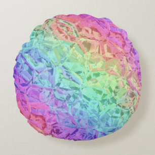frozen rainbow crystal : round pillow