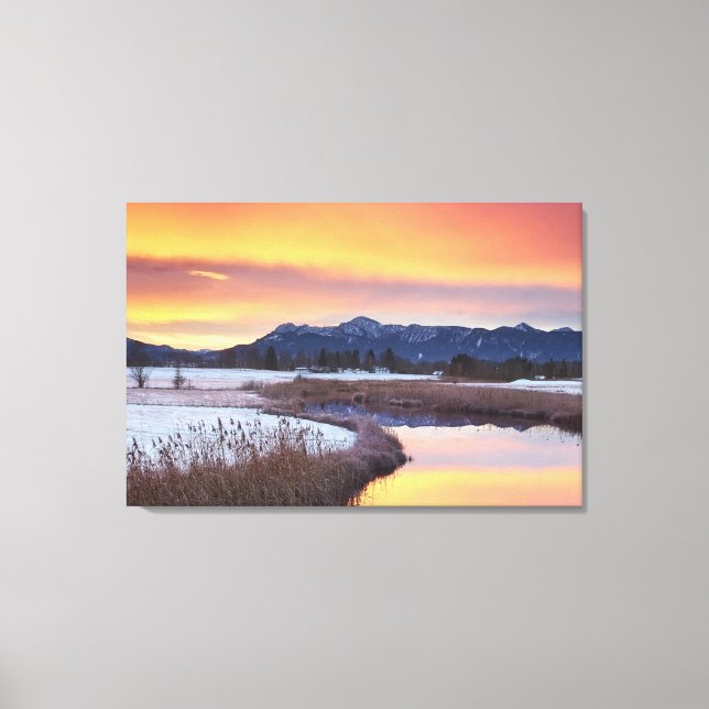 Frozen River With Snow Canvas Print (Front)