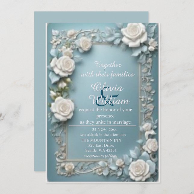  Frozen Romance Invitation (Front/Back)