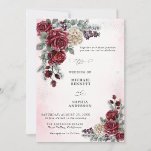 Frozen Roses Winter Wedding Invitation