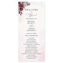 Frozen Roses Winter Wedding Program