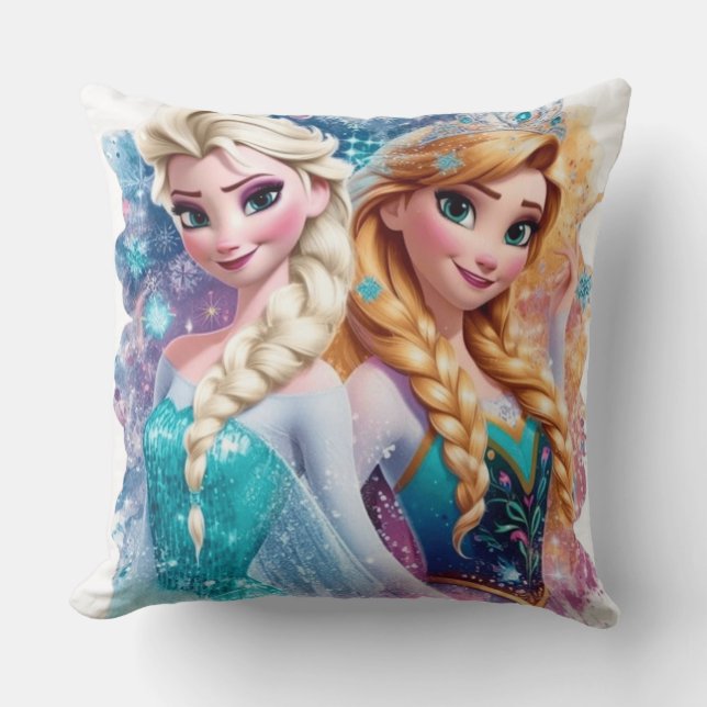 Frozen Sisters Forever Throw Pillow (Front)