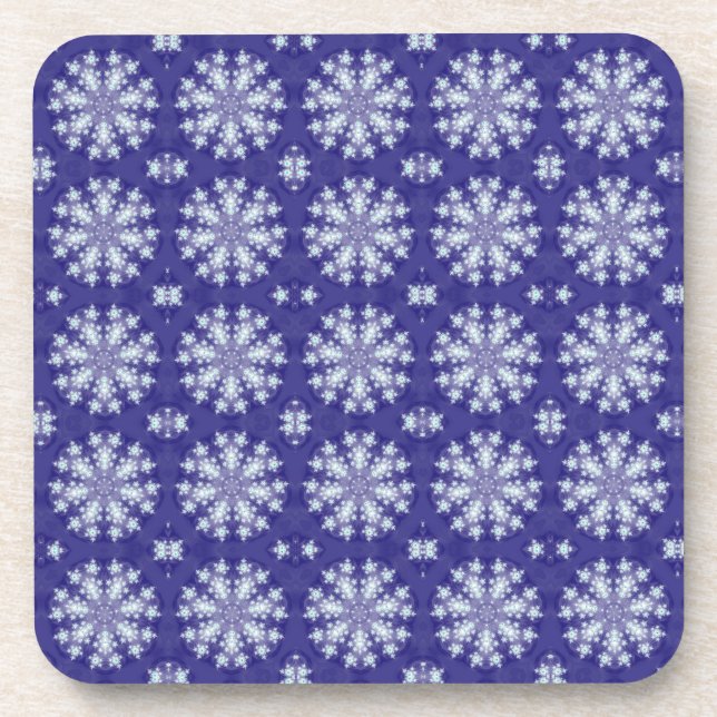 Frozen Snow Flakes Beverage Coaster (Front)