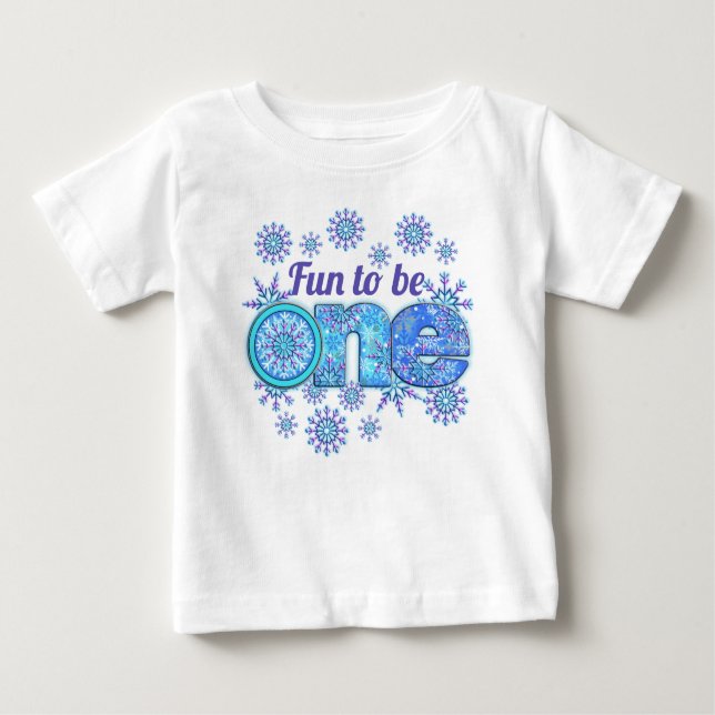 Frozen Snow Fun to be One Baby T-Shirt (Front)