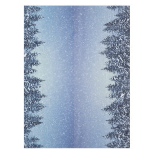 Frozen Snow Winter Forest Scene Tablecloth