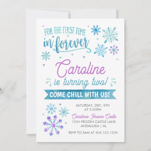 Frozen Snowflake Invitation