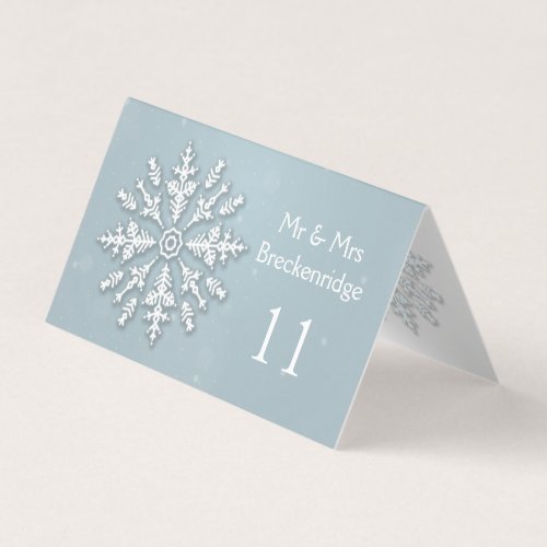 Frozen snowflake Wedding Table number Place card