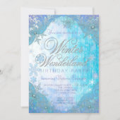 Frozen Snowflake Winter Wonderland Birthday Party Invitation (Front)