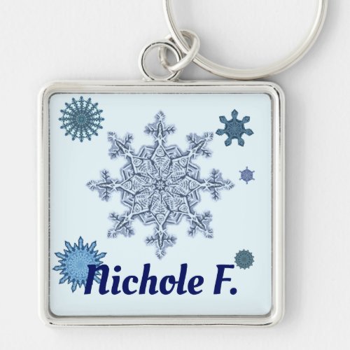 Frozen Snowflakes 4 Namesake Keychain