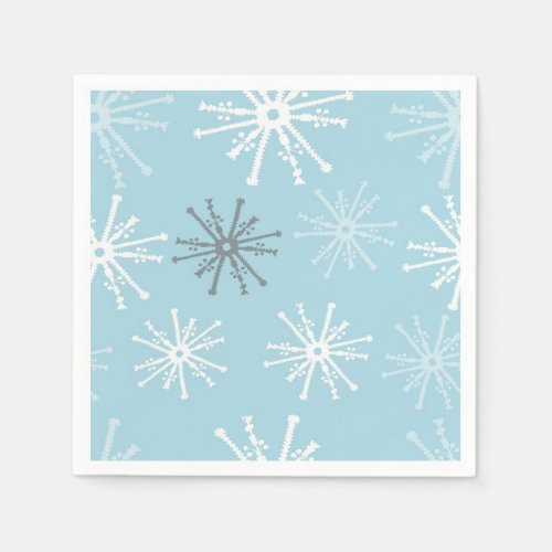 Frozen Snowflakes cocktail napkins