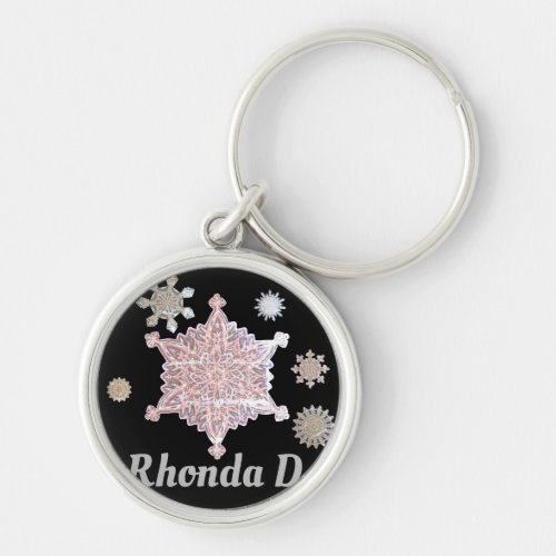 Frozen Snowflakes Gleam 5 Namesake Keychain