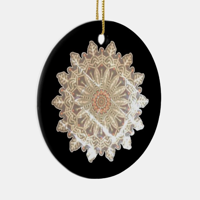 Frozen Snowflakes Gleam #6 Ceramic Ornament (Right)