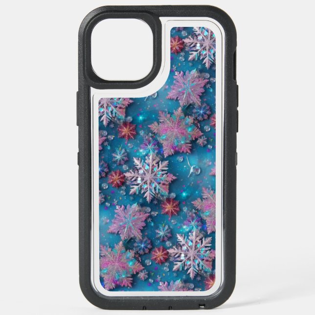 Frozen snowflakes iPhone 15 plus case (Back)