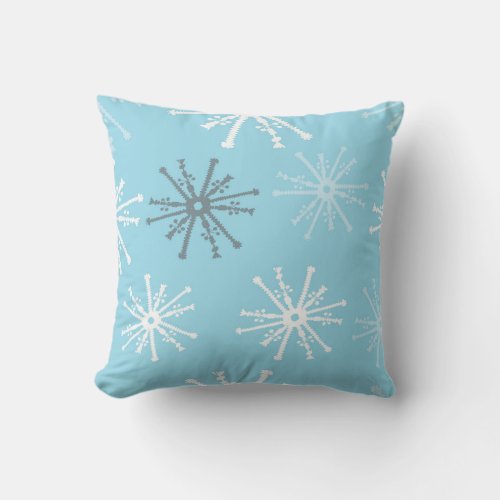 Frozen Snowflakes Throw Pillow 