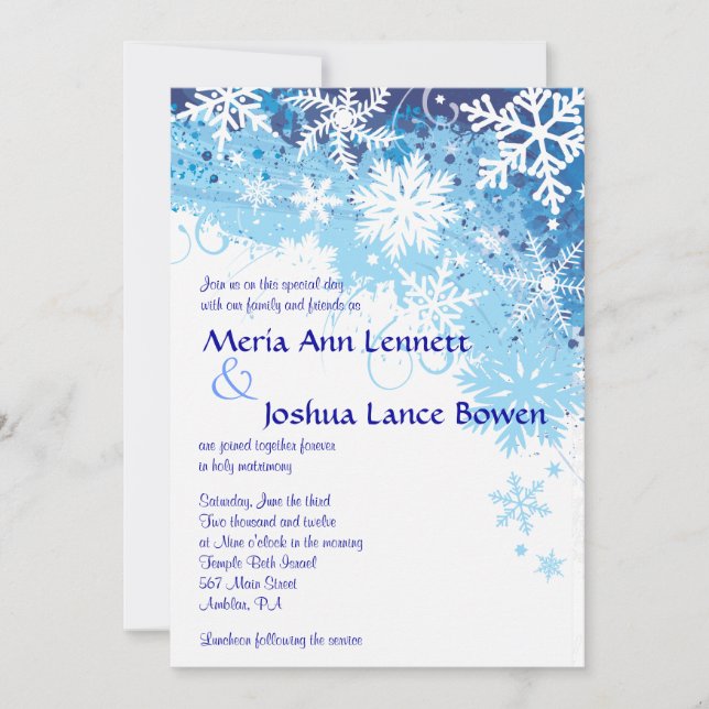 FROZEN SNOWFLAKES Wedding Invitation (Front)