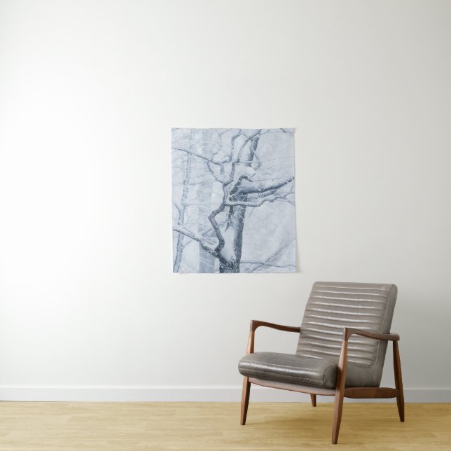 Frozen snowy tree tapestry (In Situ)