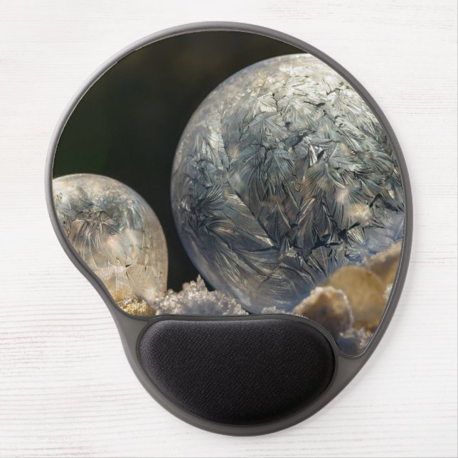 Frozen Soap Bubbles Ice Crystal Winter - ergonomic Gel Mouse Pad (Front)
