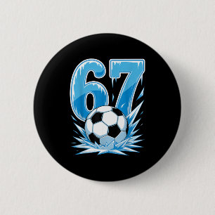 Frozen Soccer 67 Ice Sports Number Winter Style _1 Button