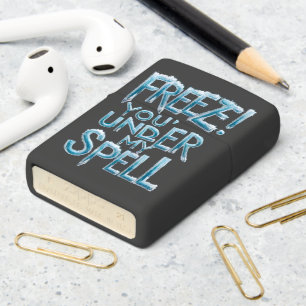 Frozen Spellbound Text Art Zippo Lighter