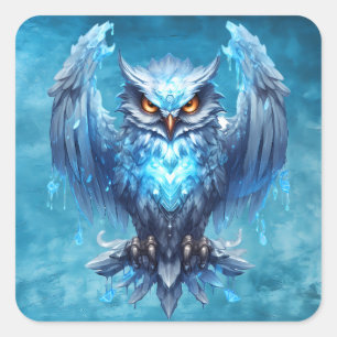 Frozen Spirit Owl Square Sticker