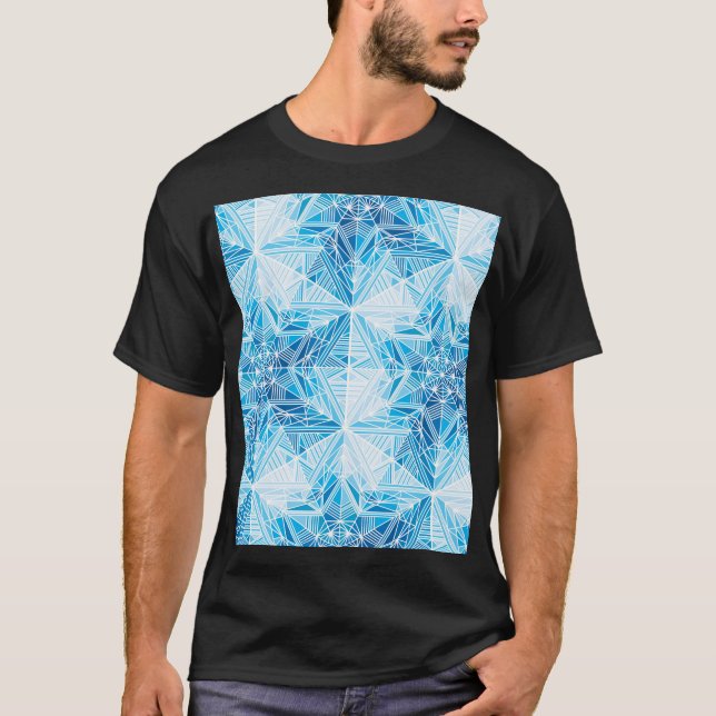 Frozen Stars, Snowflakes Seamless Pattern. T-Shirt (Front)